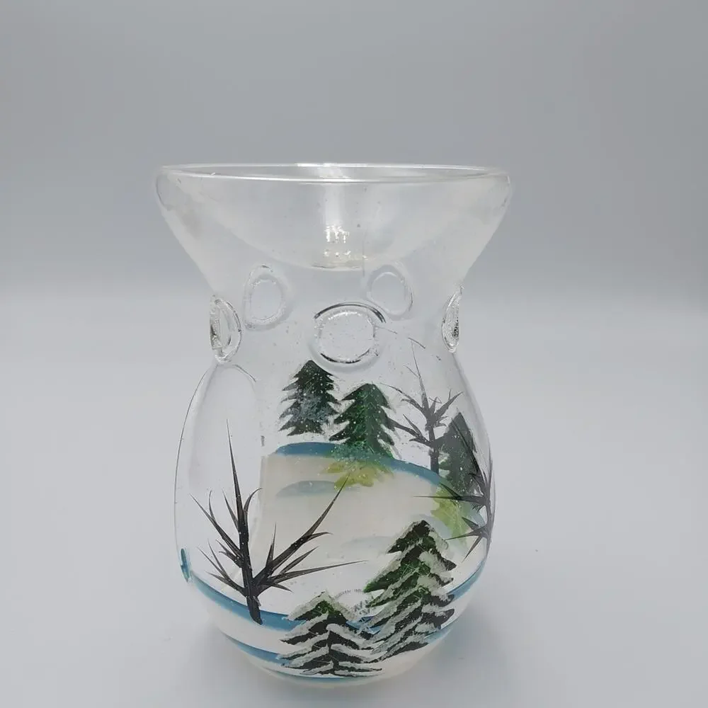 Yankee Candle Winter Glass‎ tart warmer Christmas trees snow